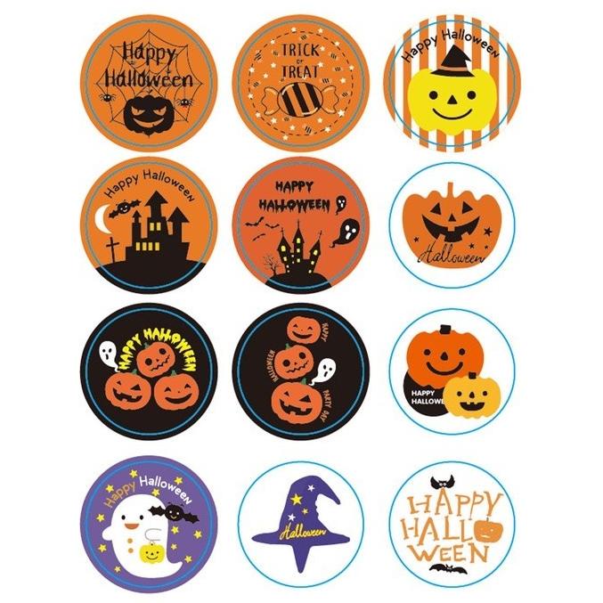 

STH9 stiker halloween sticker packing kue cookies hantu labu tengkorak