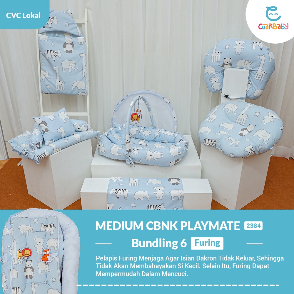 Kasur Bayi Playmate Paket Lengkap Motif Baby Zoo By Cuan Baby MEDIUM CBNK PLAYMATE BUNDLING 6 FURING