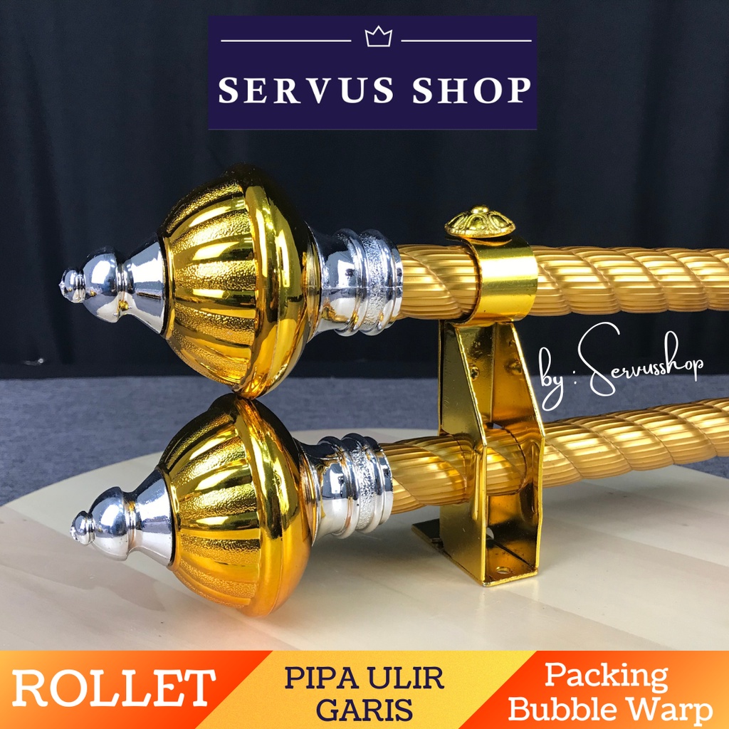 SET DOUBLE BATANG PIPA ULIR GARIS GORDEN / PIPA BULAT GORDEN / MURAH / PROMO
