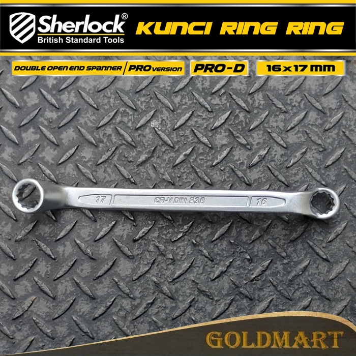 Kunci Ring Ring (Pro-D Series) uk. 16 x 17 mm Original Sherlock (1 pcs)