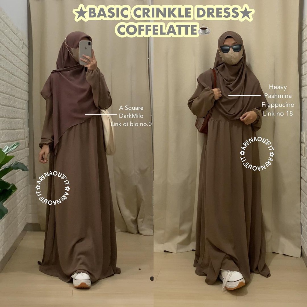 BASIC CRINKLE DRESS BY ARUNAOUTFIT