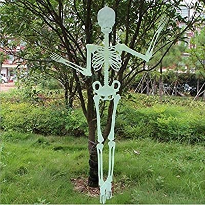 Pajangan Tengkorak Manusia glow in the dark tinggi +/- 150cm. Dekorasi Halloween/ halowin/ haloween. Nyala dalam gelap. / Halloween Skeleton Glow in the dark / Dekorasi Tengkorak