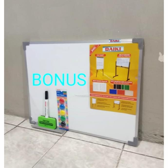 

[COD] Whiteboard / Papan tulis magnetic uk 40x60 Cm PROMO Kode 391
