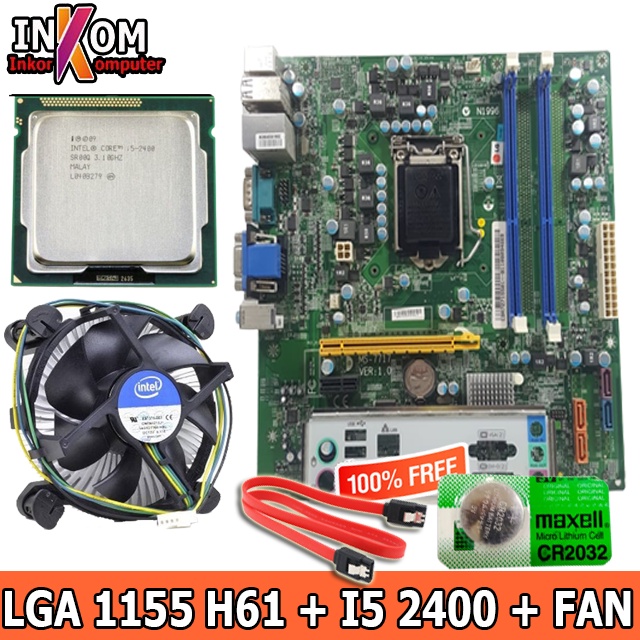 MAINBOARD MOBO MOTHERBOARD LGA 1155 h61 Plus i5 2400