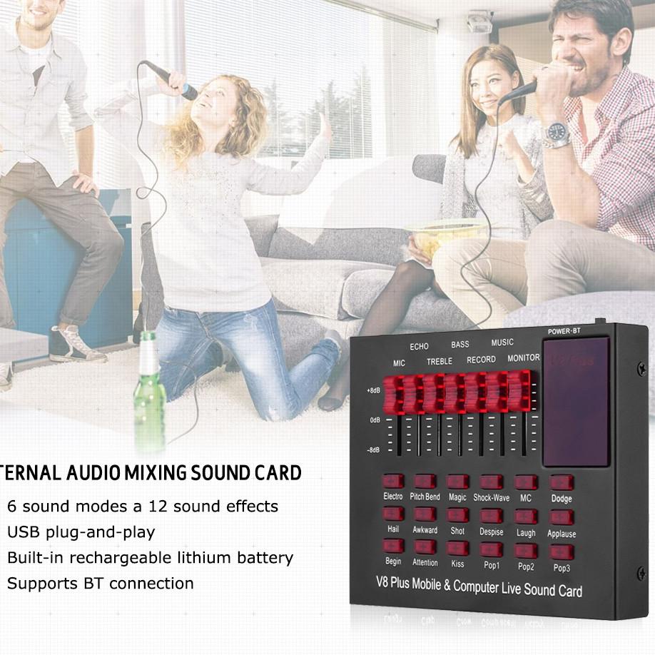 Taffware Bluetooth Audio USB External Soundcard V8 Plus / Mixer Audio V8 Plus [LQS.18Oc22ᴵ]