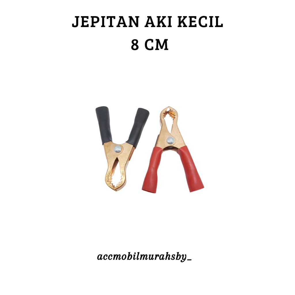 Jepit aki buaya ( set ) 8cm / jepitan aki mobil  / jepit buaya / jepitan accu mobil / penjepit aki N