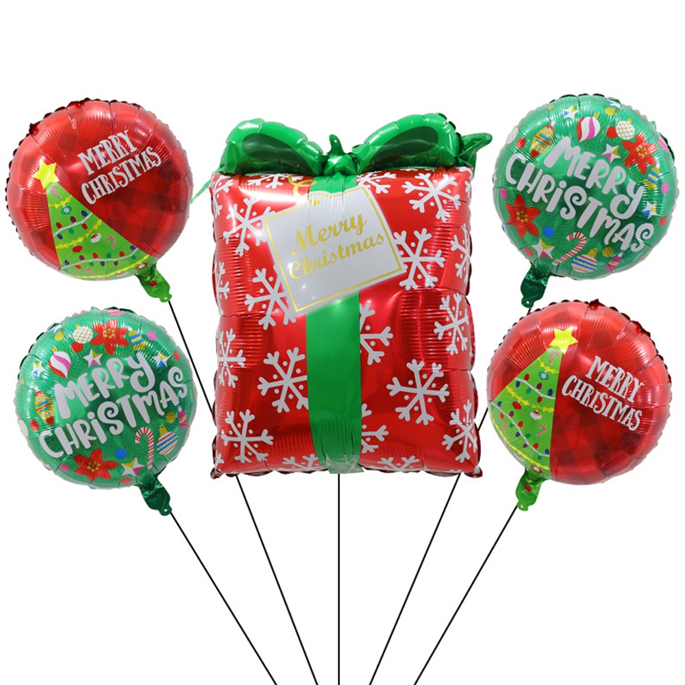 5pieces/Set Gaya Balon Aluminum Film Desain Santa Claus Pohon Natal Untuk Dekorasi Pesta Decorations for Home New Years