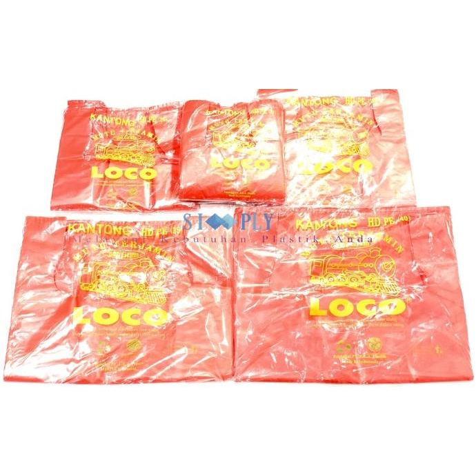 

Kantong Plastik Kresek Loco HD Tebal Merah 500g Uk 17/24/28/35/40