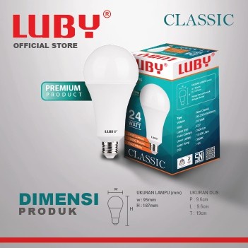 Lampu LED LUBY Classic 24 Watt Bohlam Bulb 24W W cahaya putih Cool Daylight CDL 6500K E27