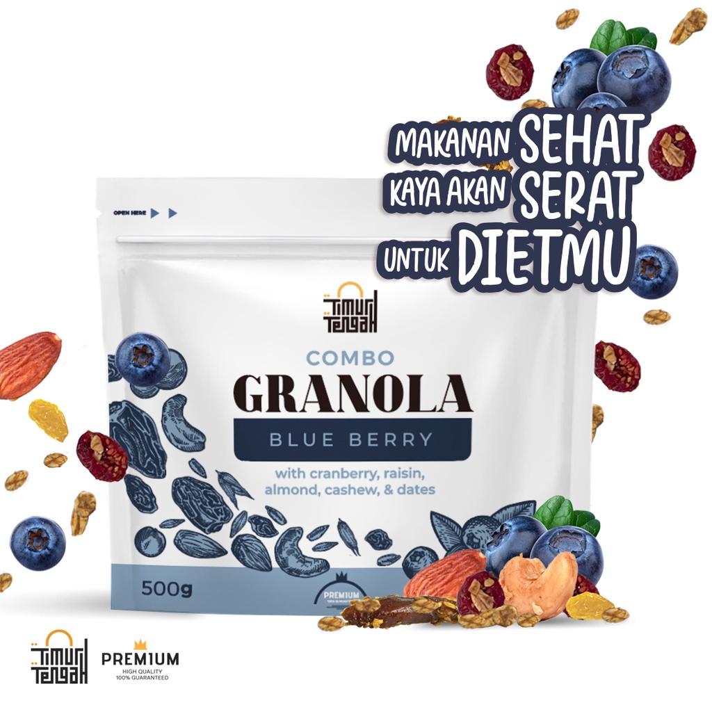 

Granola Blueberry 500 gr Cemilan Makanan Diet Sehat