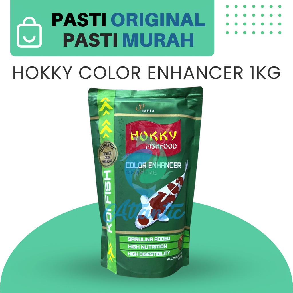 Hokky Color Enhancer Spirulina 1kg Pakan Makanan Warna Ikan Hias Koi 1kg