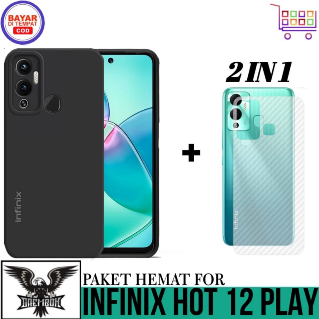 SOFT CASE INFINIX HOT 12 PLAY / NFC CASE LIQUID PRO CAM FREE SKIN HANDPHONE CARBON 3D