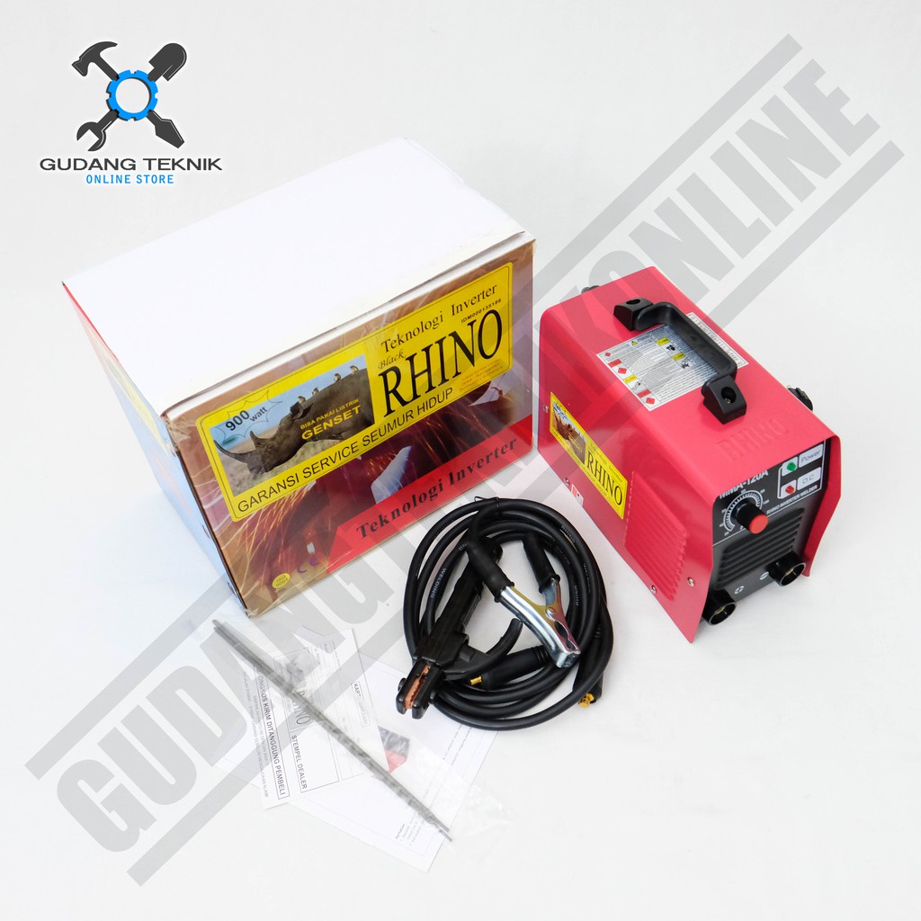 Mesin Las Listrik Merah 900Watt MMA120A RHINO / Trafo Las Inverter Welding Machine RED 900 Watt MMA120 A RHINO