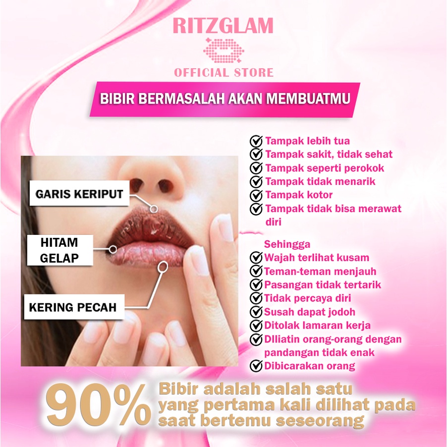 RITZGLAM Agen 6Pcs  Lip Serum Vitamin Pelembab Pemerah Bibir liptint balm gloss