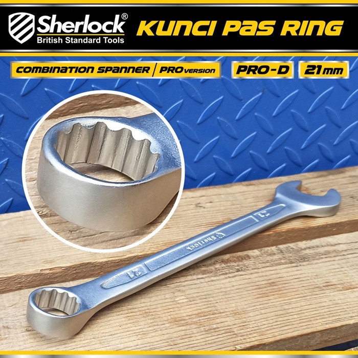 Kunci Pas Ring (Pro-D Series) uk. 21 mm Original Sherlock (1 Pcs)