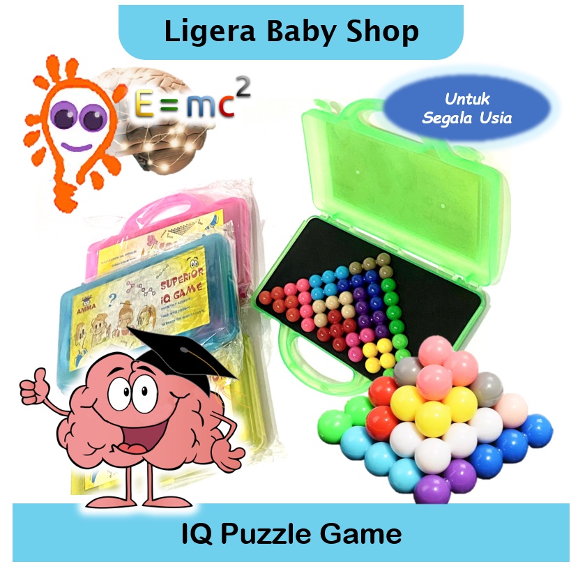 Mainan Pintar Asah Otak IQ PUZZLE Logic Training Educational Edu Pyramid Beads Game Anak s/d Lansia