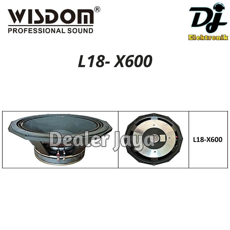 Speaker Komponen Wisdom L18-X600 / L18 X600 / L18X600 - 18 inch