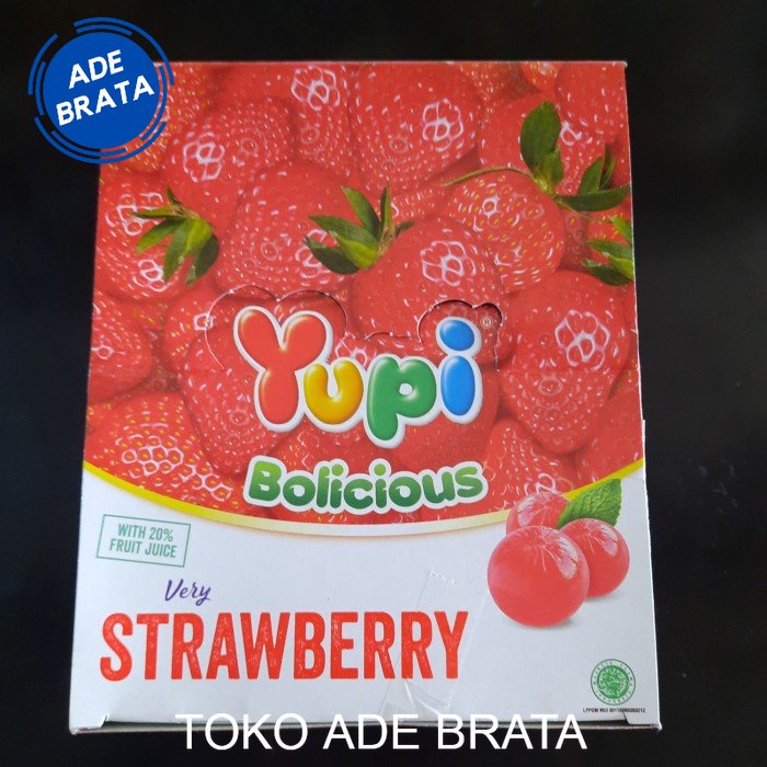 

yupi bolicious strawberry 1 box isi 24 pcs
