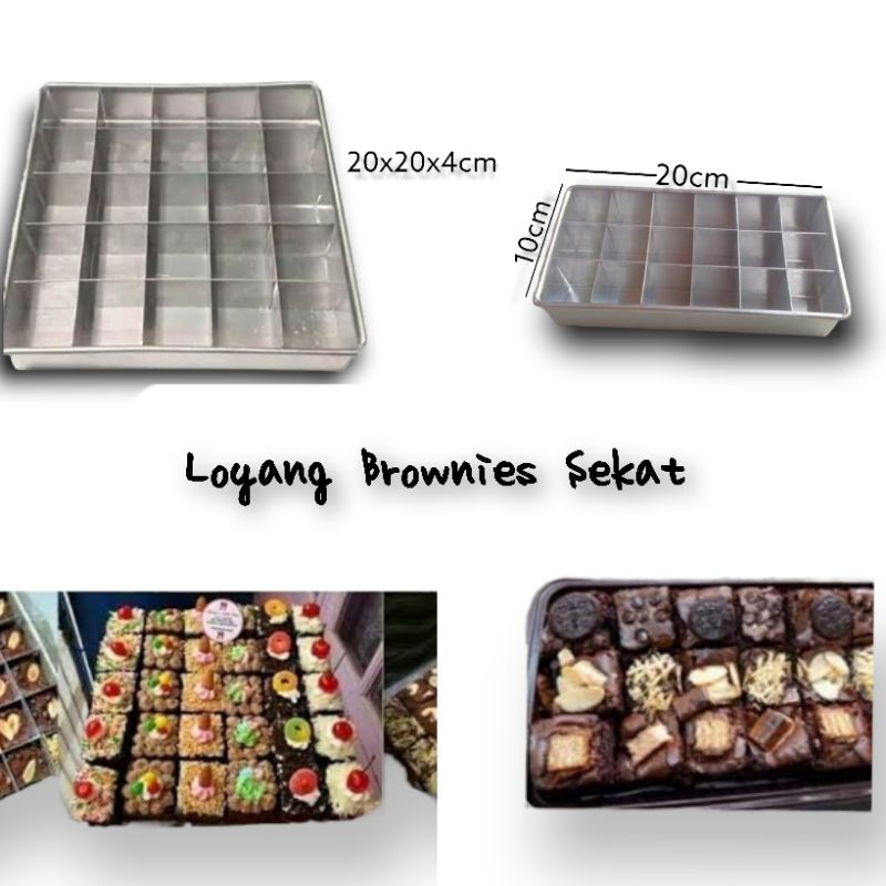 Cetakan Kue Loyang Brownies Sekat 20x20/20x10 Loyang sekat brownies cetakan sekat brownis / Cetakan 