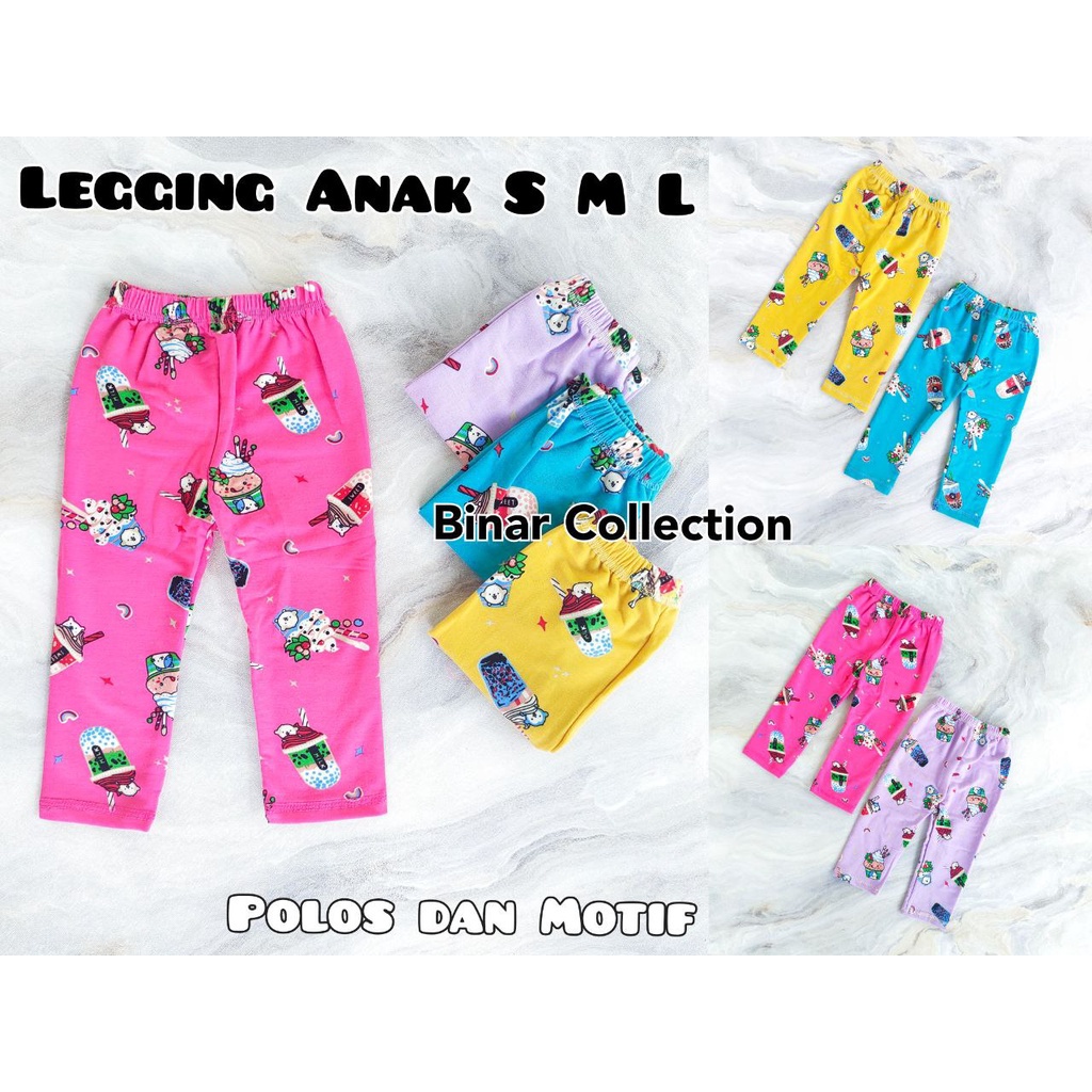 Celana Legging Leging panjang anak 1-3 tahun S M L celana panjang anak murah polos dan motif murah lucu harian