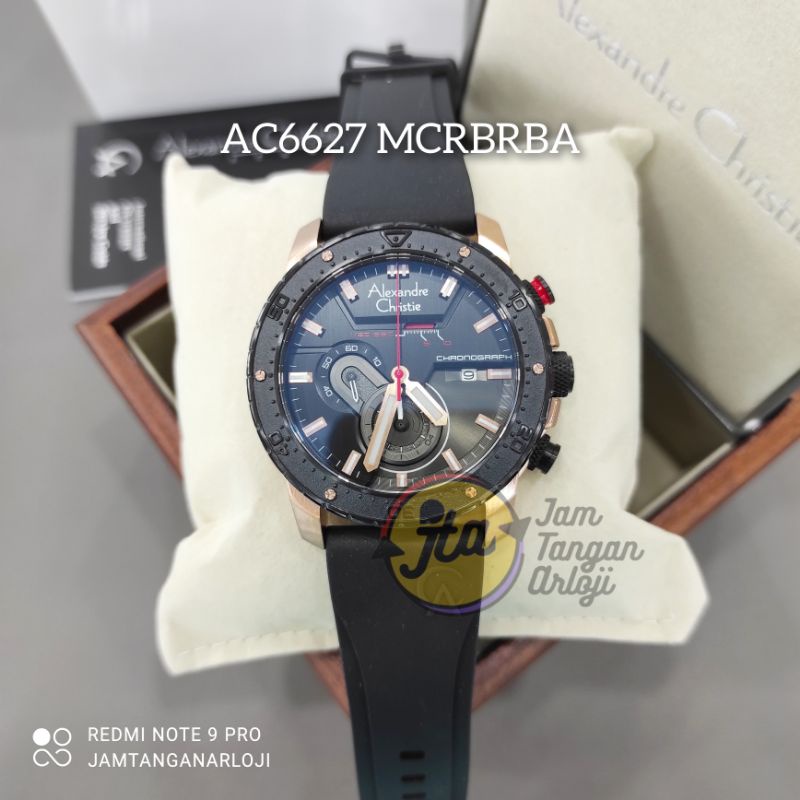 New Alexandre Christie AC 6627 Jam Tangan Pria AC6627 Original MCRBRBA Black Rosegold