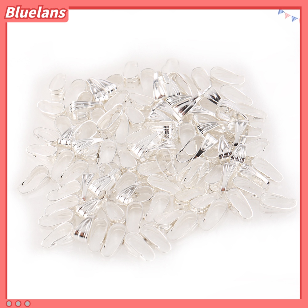 Bluelans 100pcs Bail Connectors Jewelry Findings DIY Necklace Pendant Buckle Clip Clasps