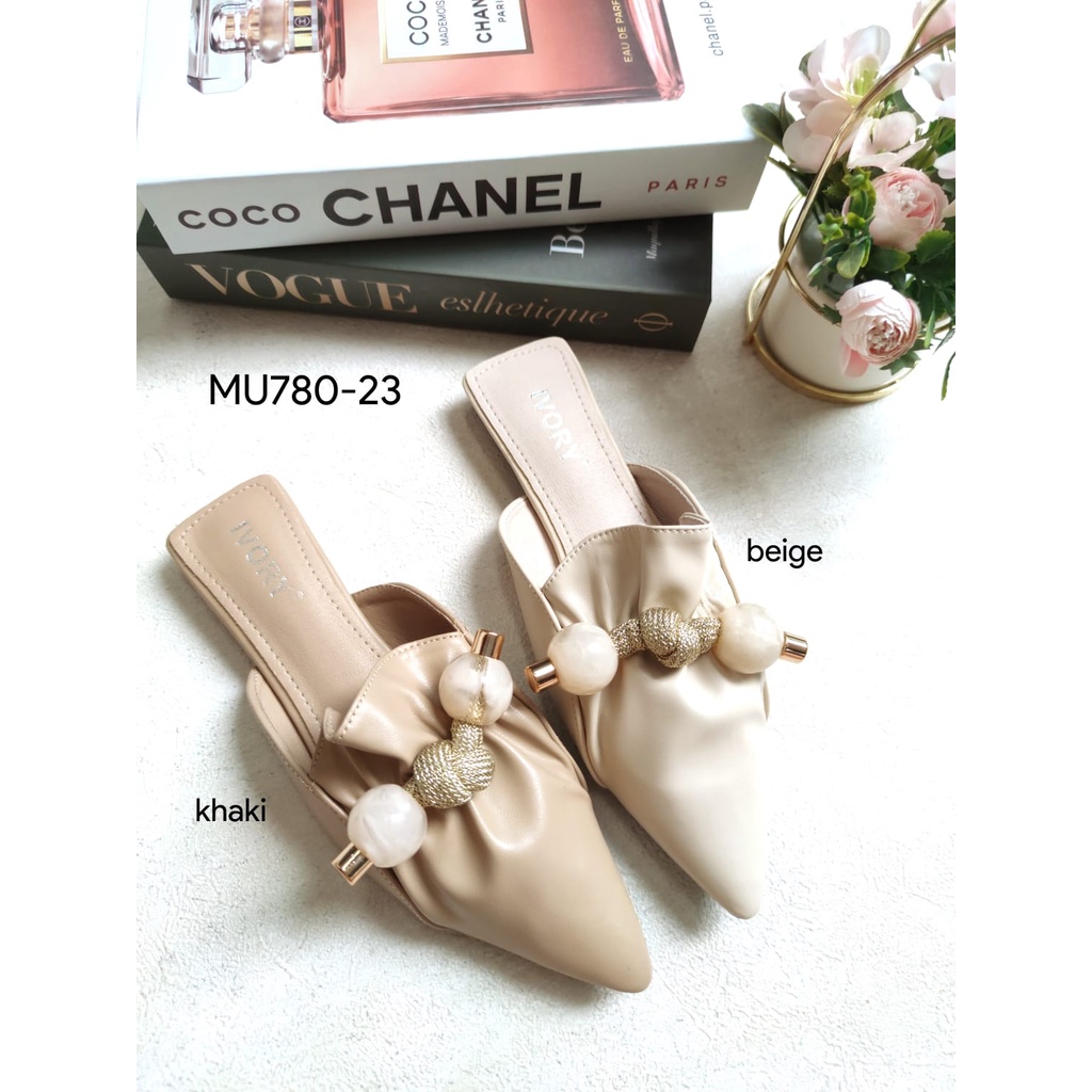 IVORY Sepatu Mules Flat Wanita MU780-23