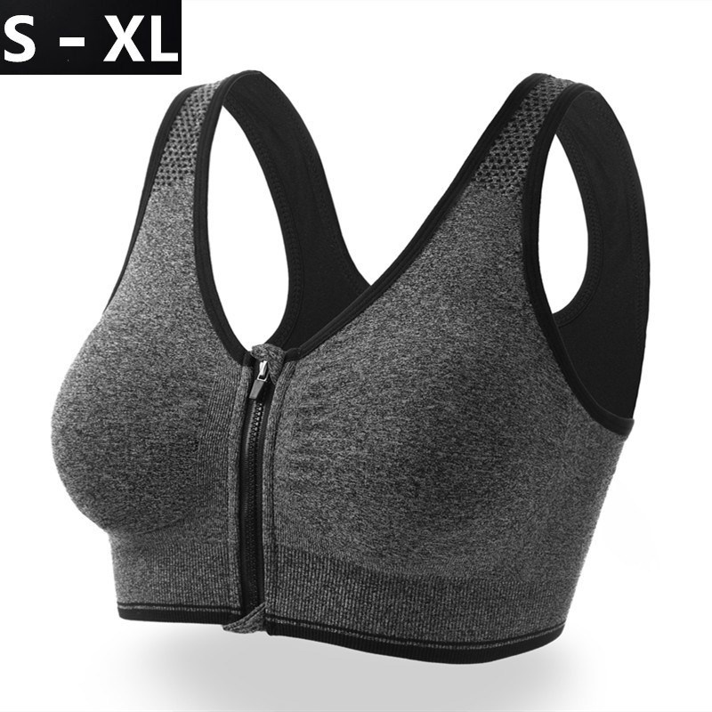 [Ready Stock] Bra Olahraga Wanita Resleting Depan Yoga Gym Wanita Underwear Tahan Guncangan Senam Wanita Aerobik Pakaian Dalam Cepat Kering 2023