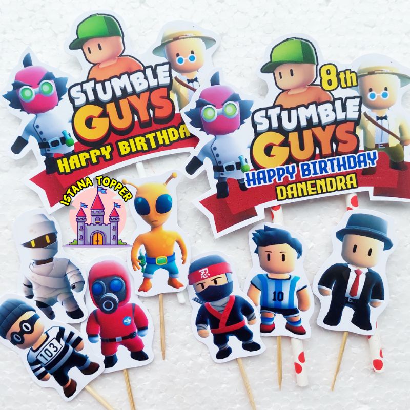 Topper Cake STANDART/ CUSTOM Tema Stumble Guys  / Topper Ultah