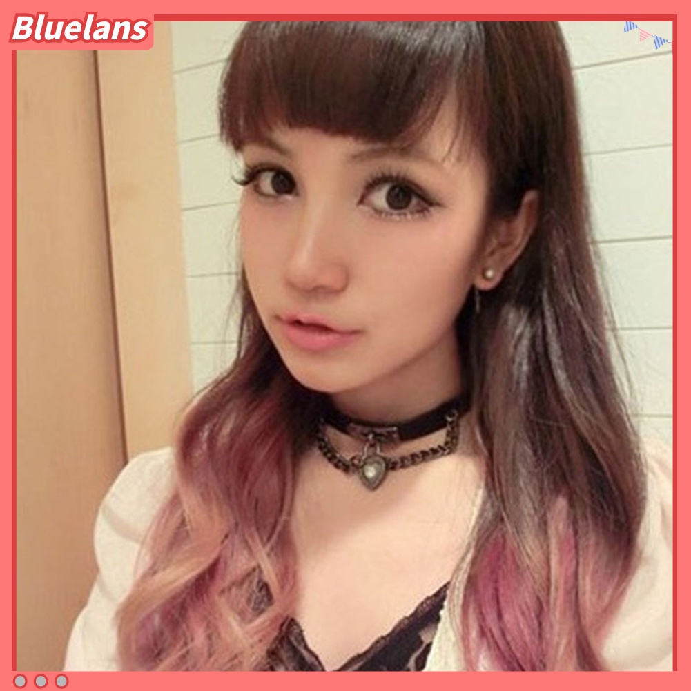 Bluelans Women Fashion Punk Heart Alloy Pendant Faux Leather Chain Choker Collar Necklace