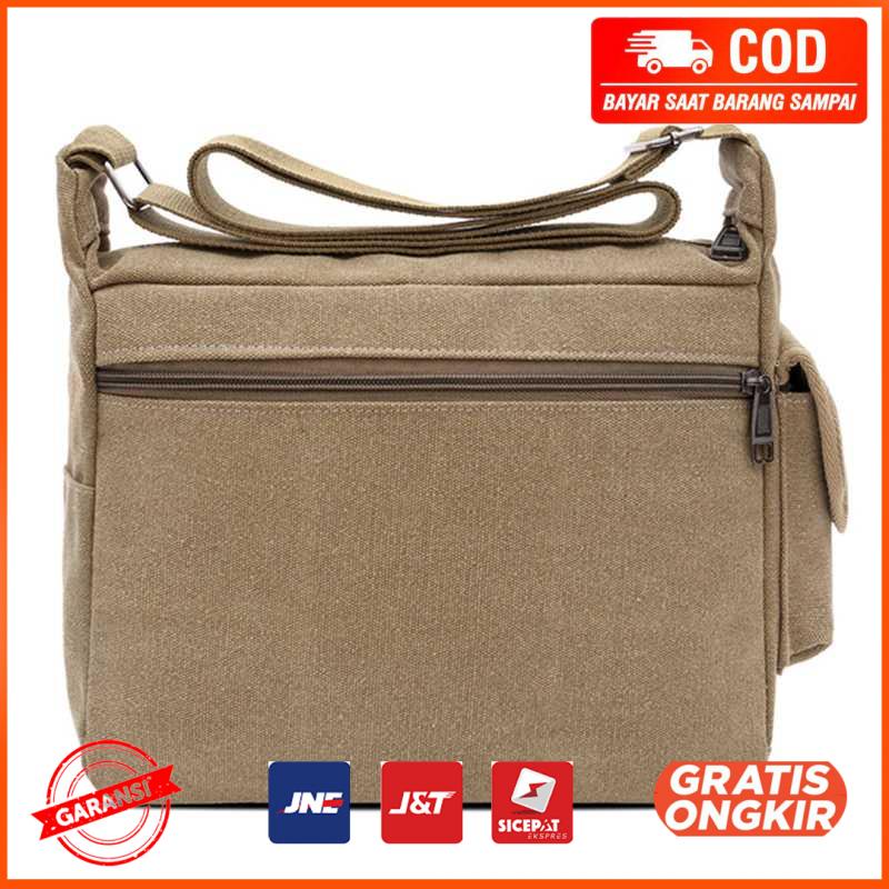 Tas Selempang Messenger Bag Bahan Kanvas 6109