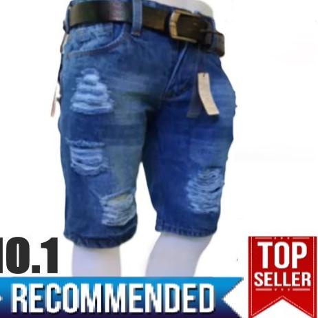 Rekomendasi Celana Pendek Jeans Pria Keren Distro Model Sobek Robek / Celana Jeans Sobek Pria / Cela
