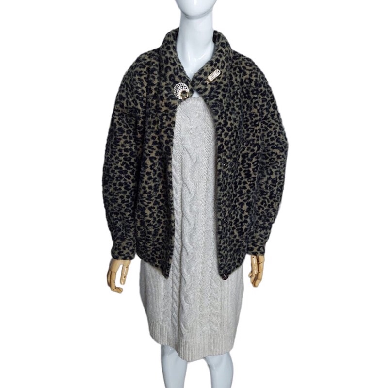 Preloved Faux Fur Coat Animal Print 071008