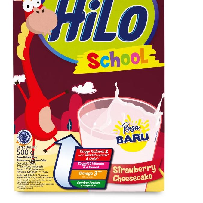 

Original HiLo School Strawberry Cheesecake 500 gram - Susu Tinggi Kalsium Lebih Rendah Lemak 