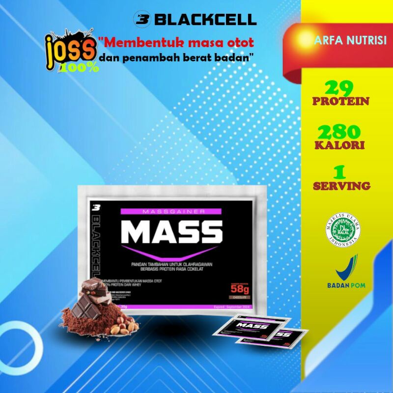 Blackcell Hard MASS GAINER Penamabah berat badan Shacet 1x serving