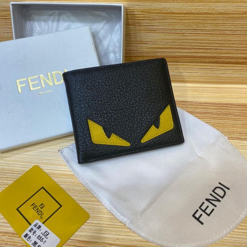 Dompet Lipat Fendi Yellow Eye Men Wallet, dompet Fendi Premium Import,dompet pria