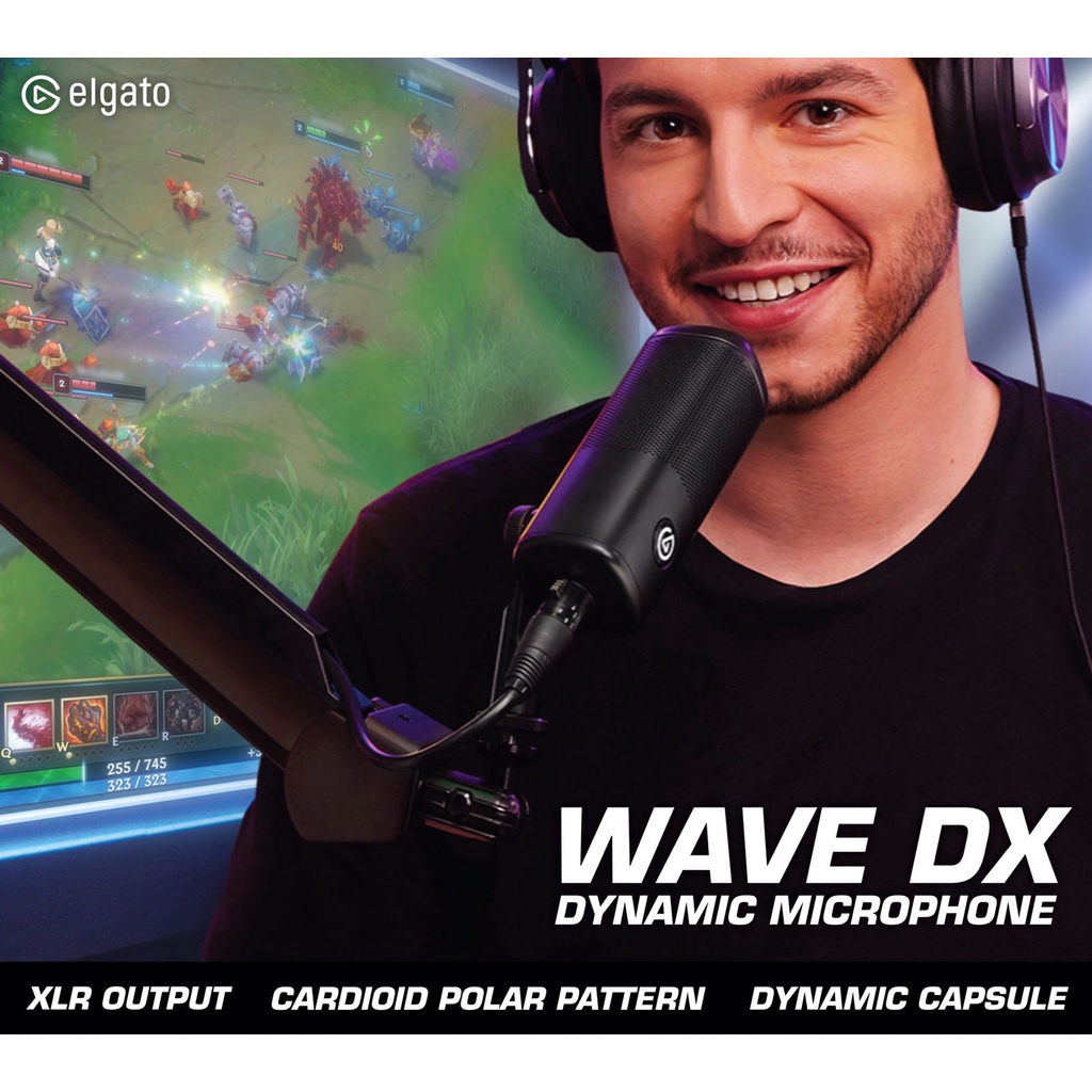 ELGATO WAVE DX DYNAMIC XLR GAMING / STREAMING / PODCAST MICROPHONE