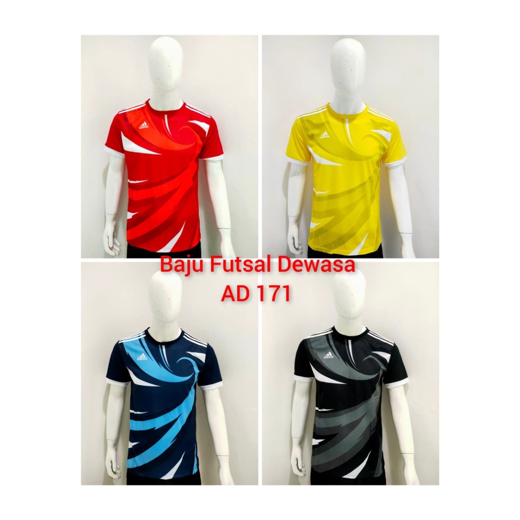 Kaos futsal pria AD171 jersey sepak bola club baju atasan wanita dewasa t-shirt seragam jersy outfit klub olahraga kostum jarsey soccer pakaian oblong sport custom print apparel suit hitam