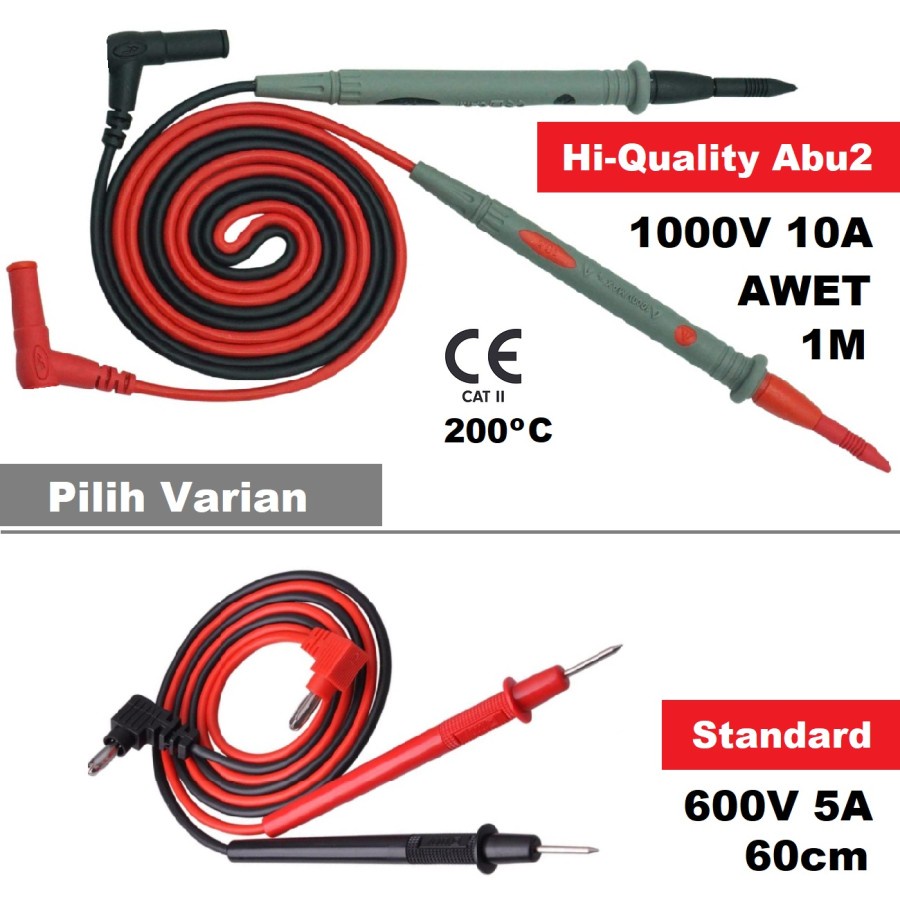 Kabel Multitester Avometer Multimeter High Quality Standard Plug Probe