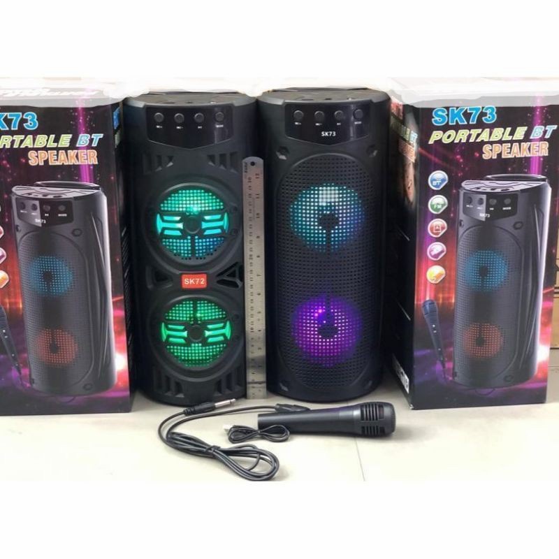 SPEAKER BLUETOOTH SK-72 SK-73 + MIC KARAOKE TWS LED 4 INCHI SK72 SK73 SPEAKER PORTABLE SPEAKER MUSIC BOX BLUETOOTH