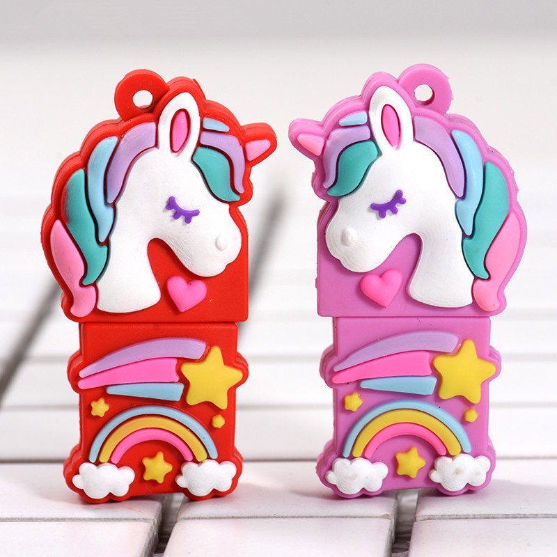 Flash Disk USB 2.0 Kapasitas 1TB Bentuk Kartun Unicorn