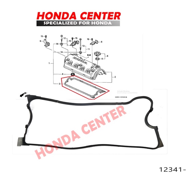 Packing paking perpak karet tutup cover klep cylinder head civic ferio city z 1996 1997 1998 1999 2000 2001 2002 12341-P2A