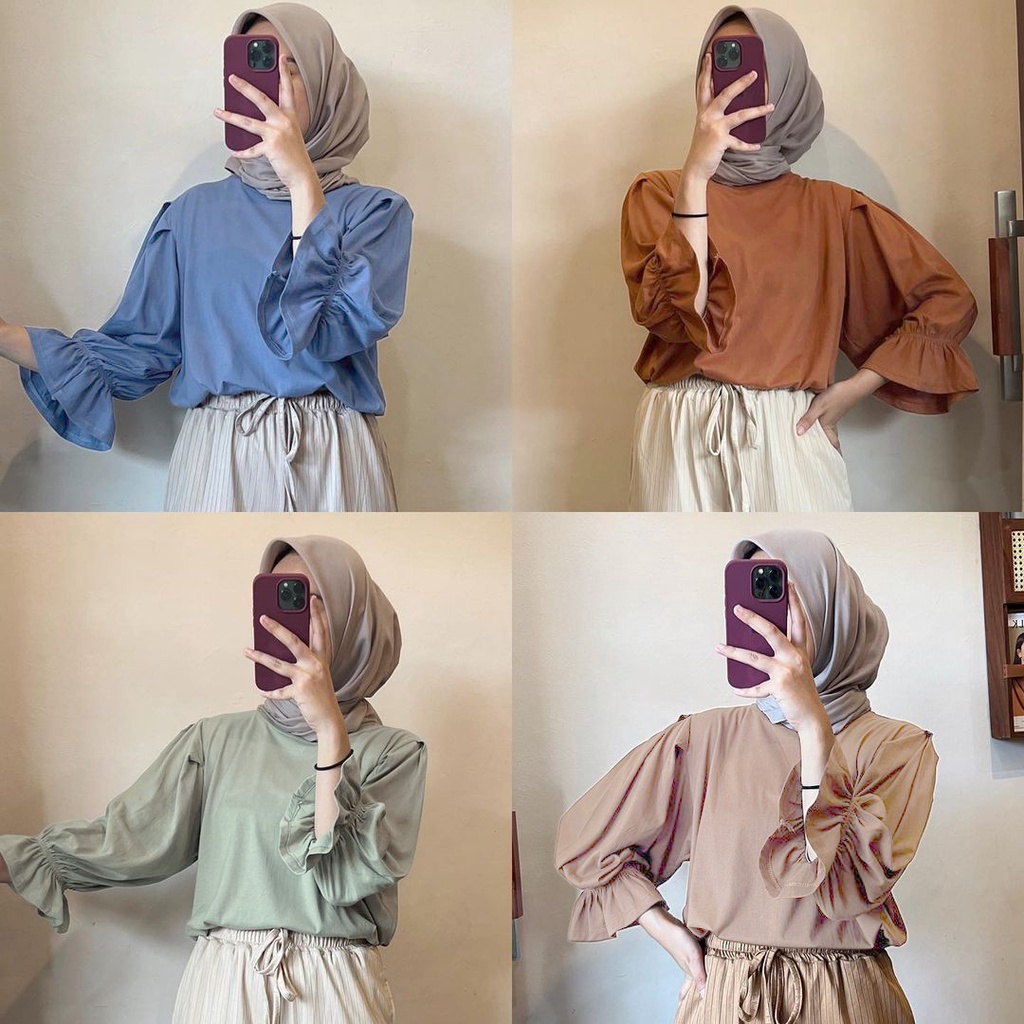 Blouse Atasan Celin - Tunik Wanita Blouse Muslim - Tunik Crinkle Airflow