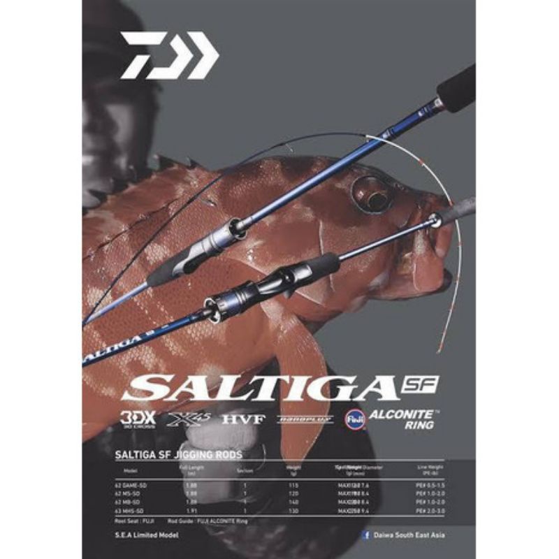 JORAN DAIWA SALTIGA SF LJ 662HB LIGHT JIGGING PE 1 - 2.5 OVERHEAD