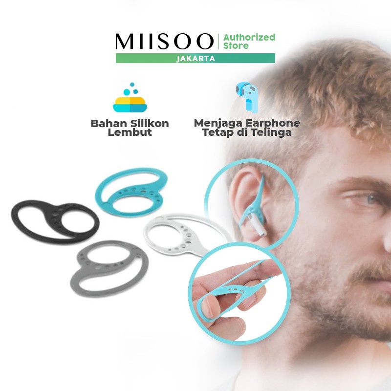 MIISOO Karet Pengikat Earphone TWS Bluetooth Handsfree Agar Tidak Mudah Jatuh dan Hilang