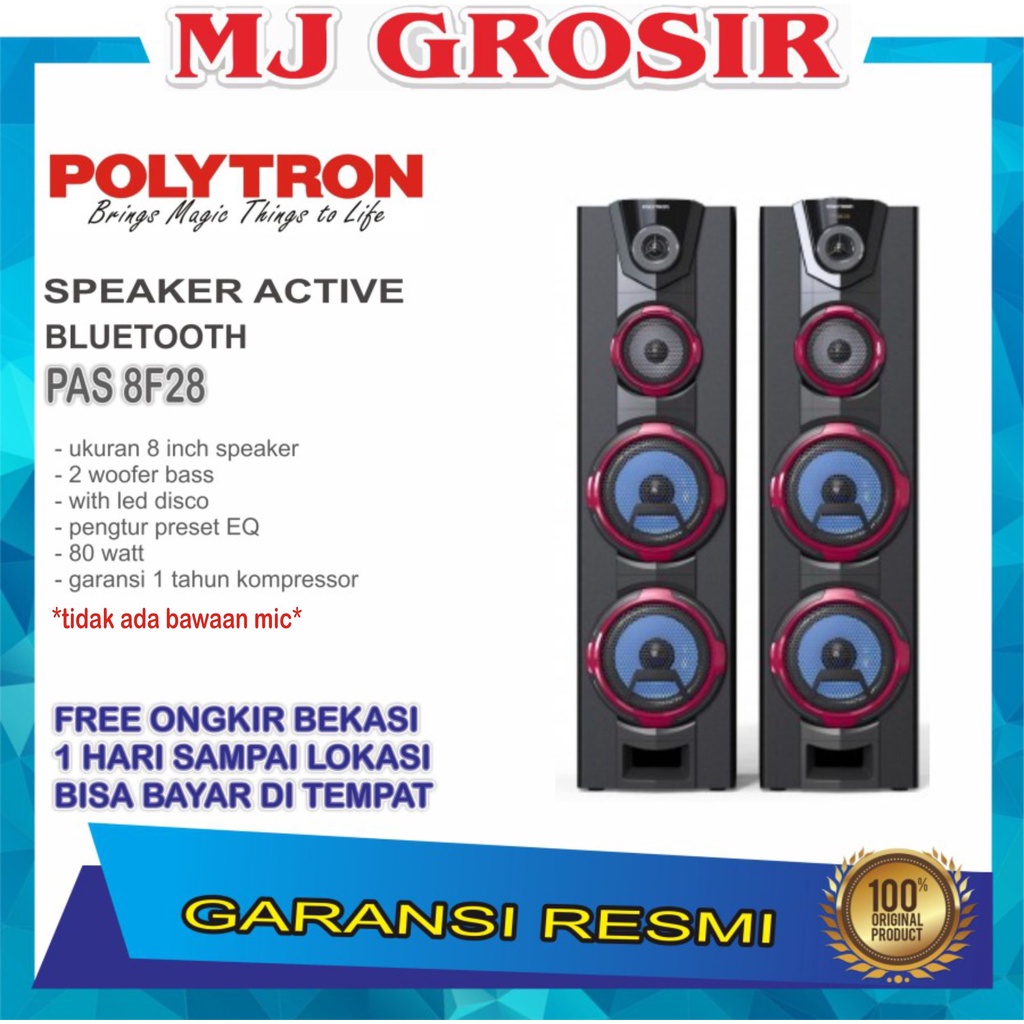 POLYTRON SPEAKER AUDIO PAS 8F28 PAS8F28 USB BLUETOOTH SUPER BASS