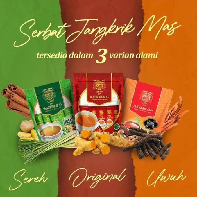 

Minuman Serbat Jahe Sereh Wedang Uwuh Jangkrik Mas | Isi 10pcs