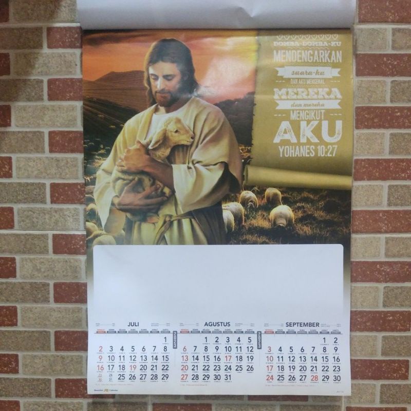 kalender 2023//tanggalan 2023 3 bulanan 4 lembar gambar rohani Ao 124