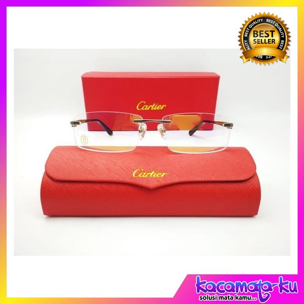 Frame Kacamata Cartier Titanium 8201036 gun frame minus diskon Baru