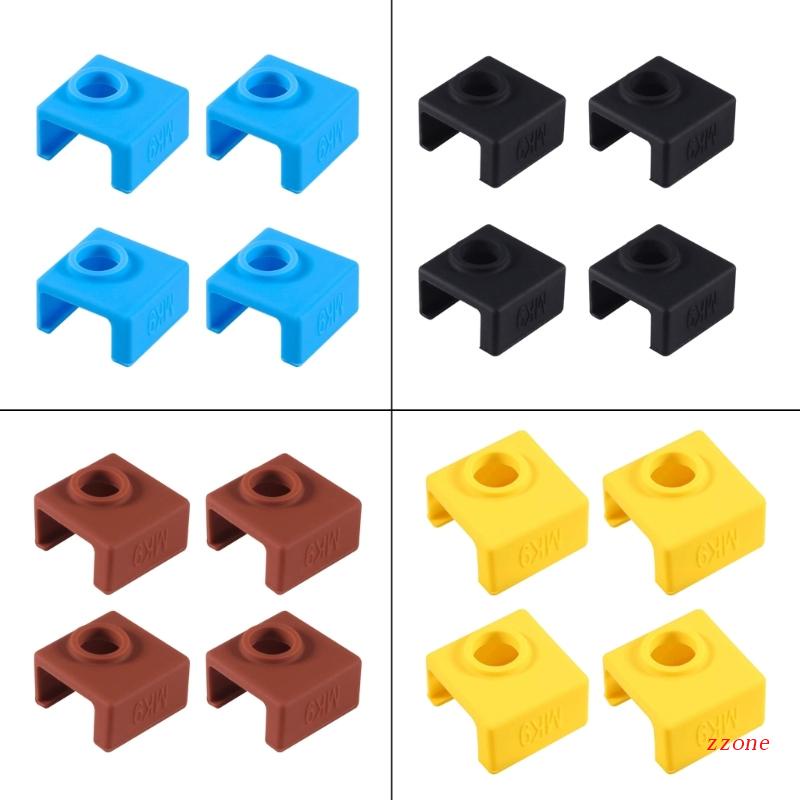 Zzz MK8 4PCS Cover Hotend Extruder Bahan Silikon Untuk Printer 3D Ender 3